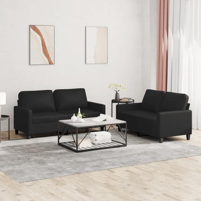 VidaXL Sofa Set with 2 Pcs Cushions, Sofas with Armrests and Backrest, Furniture Set, Living Room Furniture, 3201408