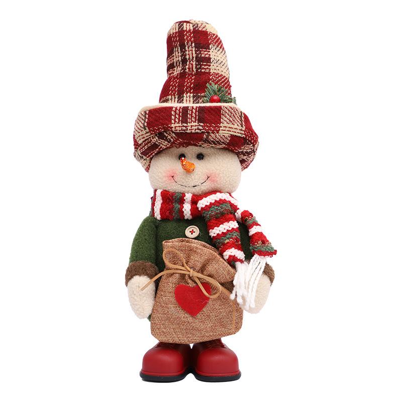 Christmas Decorations Linen Top Hat Standing Doll Santa Claus Snowman Home Decoration Ornaments