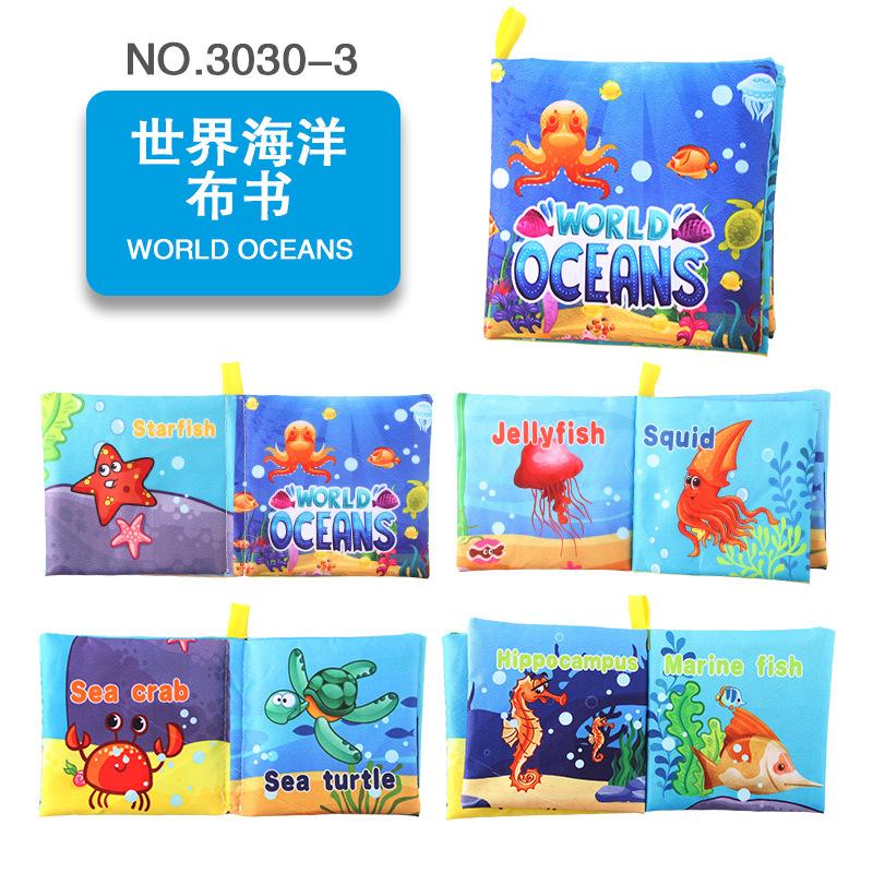 Three-Dimensional Baby Cloth Book Early Education Toys English Palm Book Playground Sports Items Sound Paper Baby Cloth Book