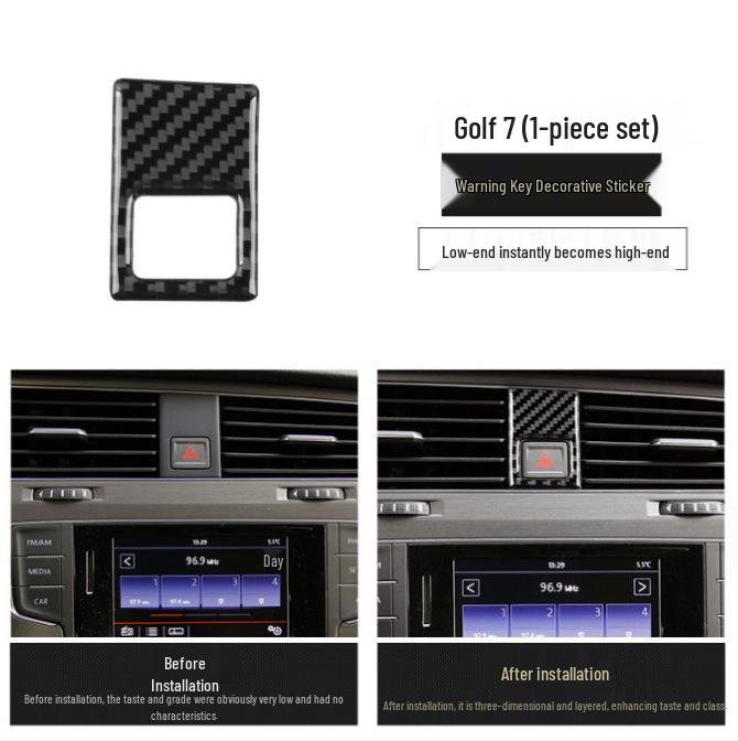 

Совместимые аксессуары для интерьера из углеродного волокна для VW Golf 7: Консоль, Рычаг переключения передач, Подстаканник, Кондиционер, Декор навигации.