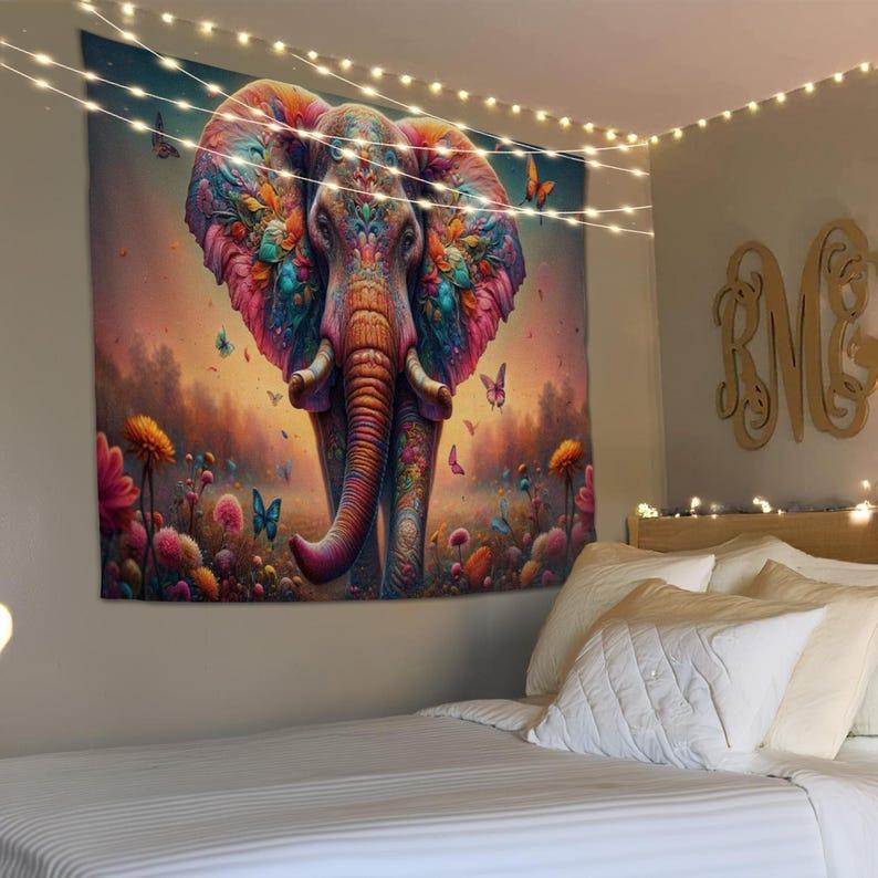 elephant tapestry 75x100 чёрный