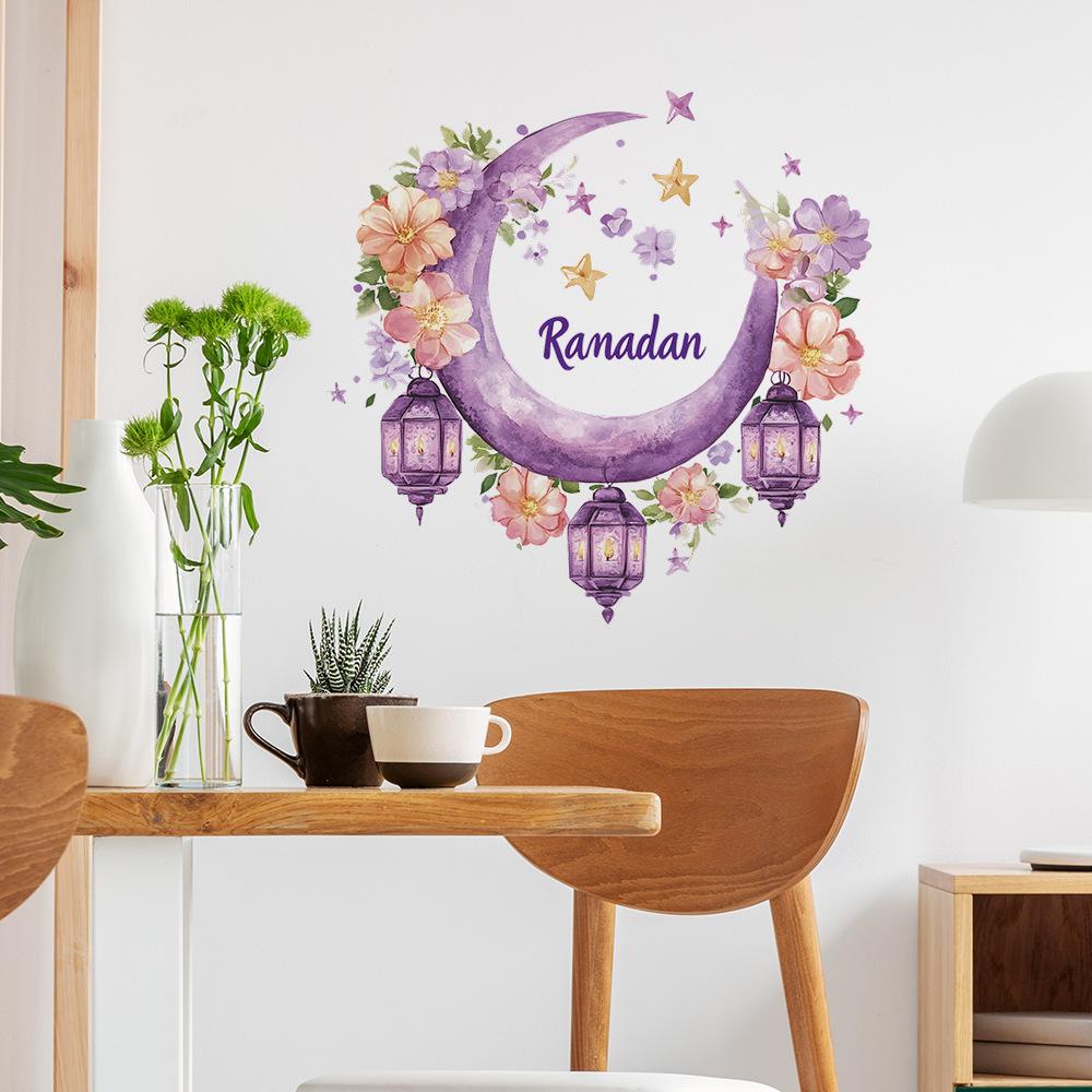 Kreativer Mond Lila Kronleuchter Hängedekorationen Schlafzimmer Wohnzimmer Heimhintergrund Verschönerung Dekoration Wandaufkleber