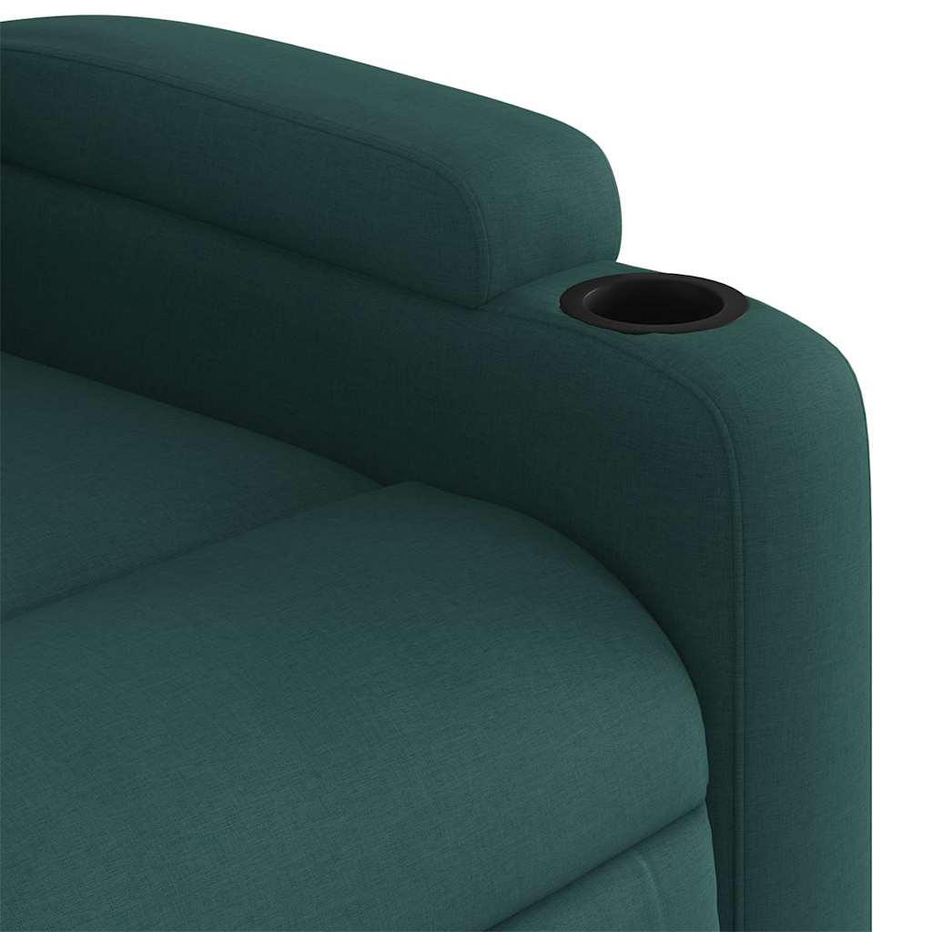 Recliner Chair with Rising Function Dark Green Fabric