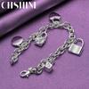 Bracelet CHSHINE en argent sterling 925 avec pendentif en forme de cœur carré et rond pour femme, bijou tendance