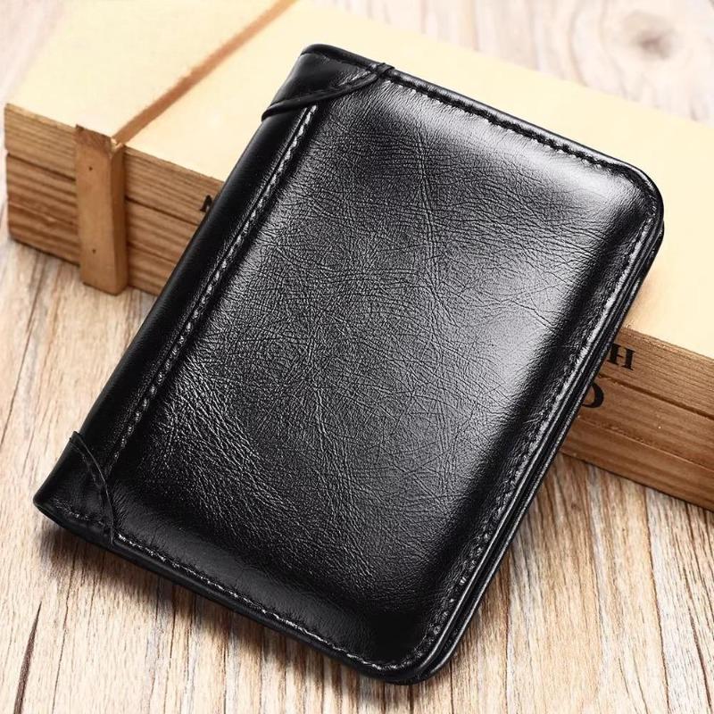Men’s PU Leather Bifold Wallet RFID Blocking Short Wallet Multi Card Slot Coin Pocket ID Window Casual Business Wallet for Men