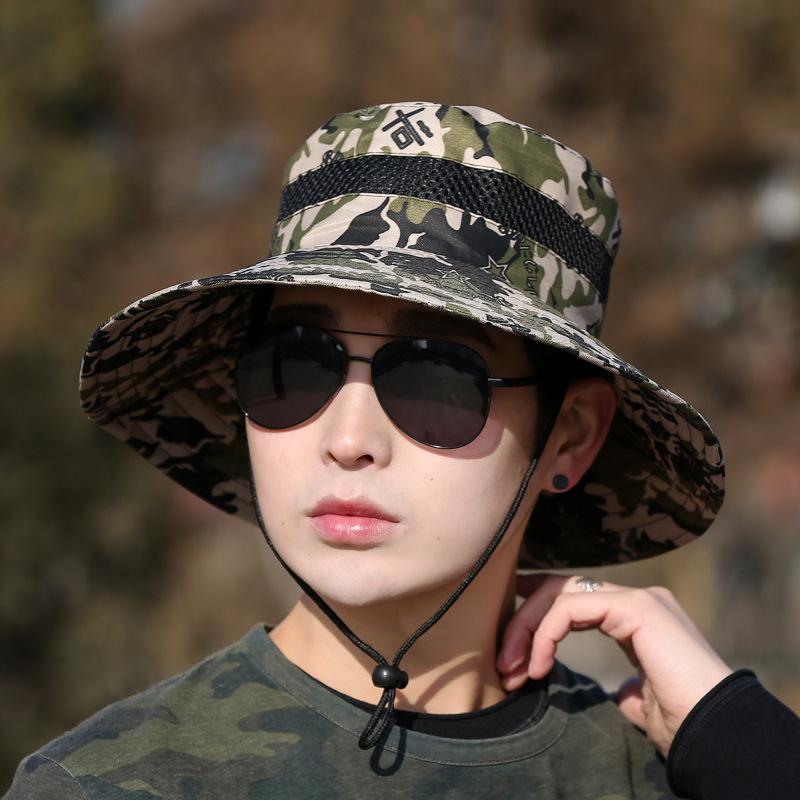 Cool Summer Camouflage Men Bucket Hats Male Fishing Mountaineering Panama Fisherman Cap Outdoor Sun Cap Hat For Men