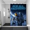 F-FOR ALL MANKIND Movie Pattern Bathroom Shower Curtain Bathroom Partition Curtain Light Opaque Waterproof Material Bathroom