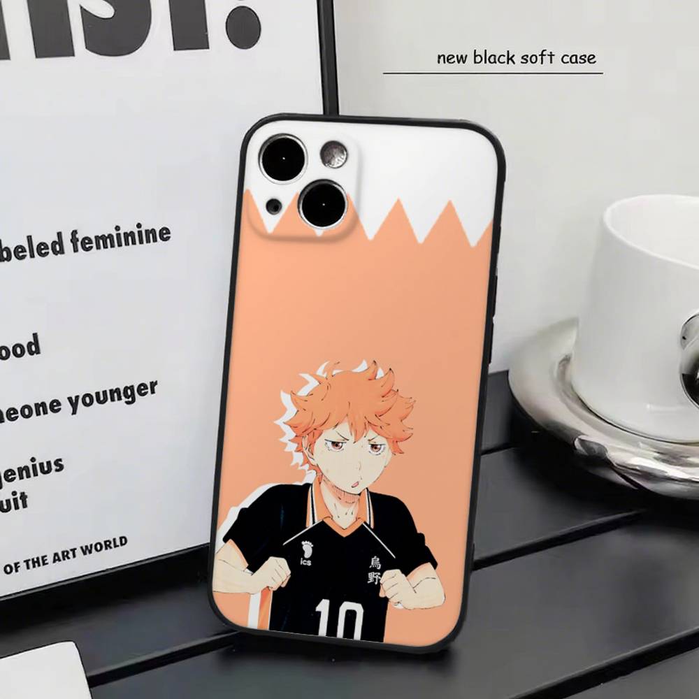 Haikyuu For IPhone 15 16 14 Plus 13 12 11 17 Pro Max 17 Air Black Soft Phone Cover