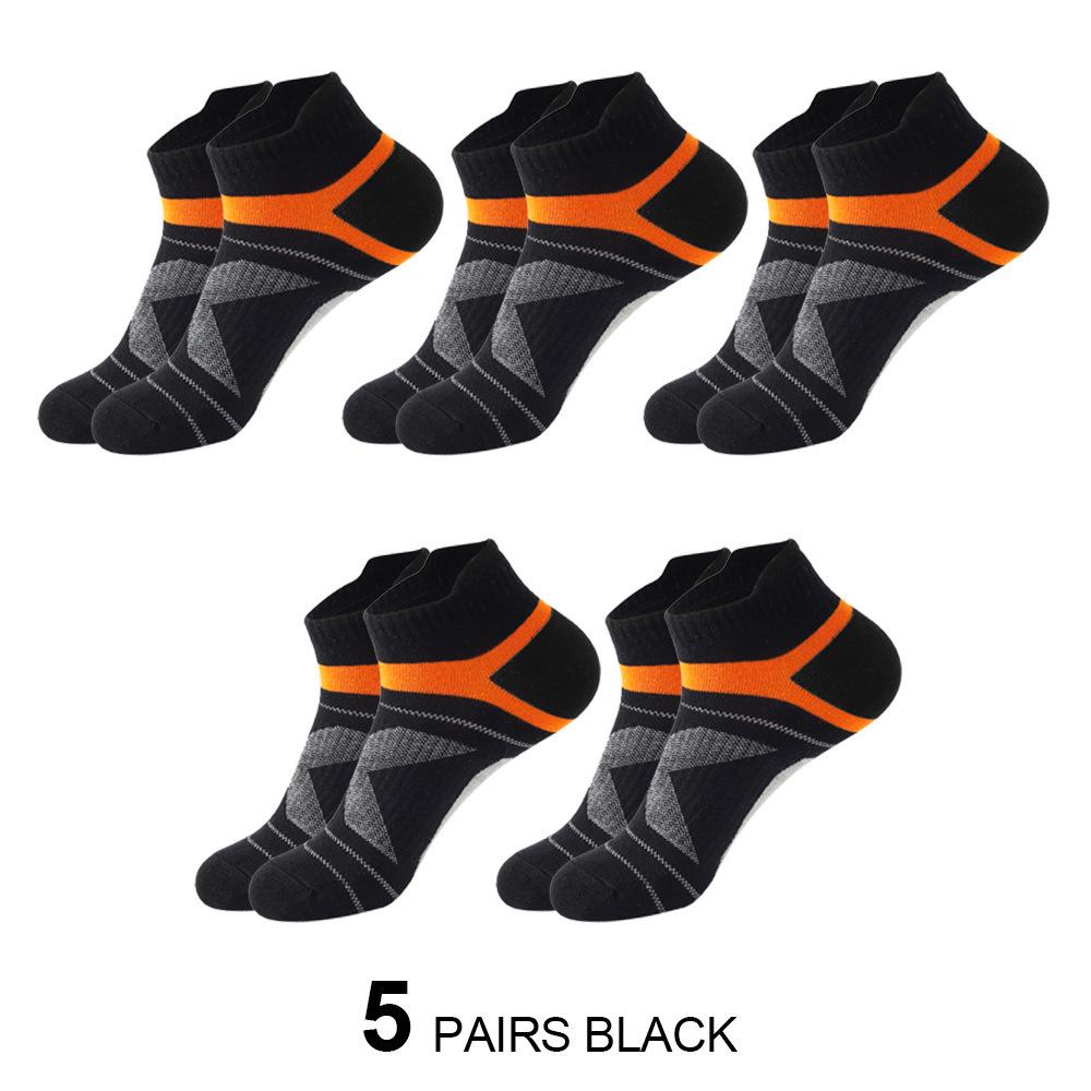 Zhuji Men's Summer Thin Color Block Cotton Ankle Socks - Non-slip, Fashionable, Versatile, and Trendy for Running and Sports.