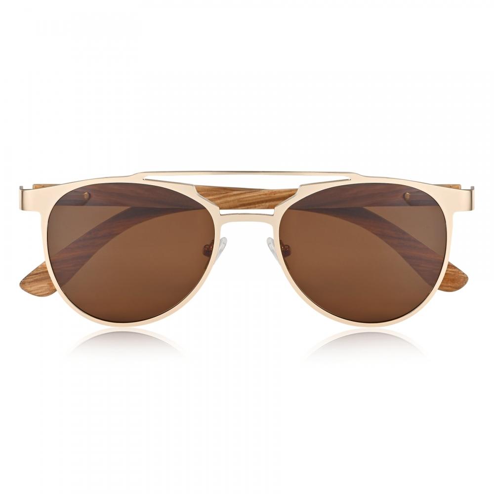 Earth Wood Positano Polarized Sunglasses Zebra Brown