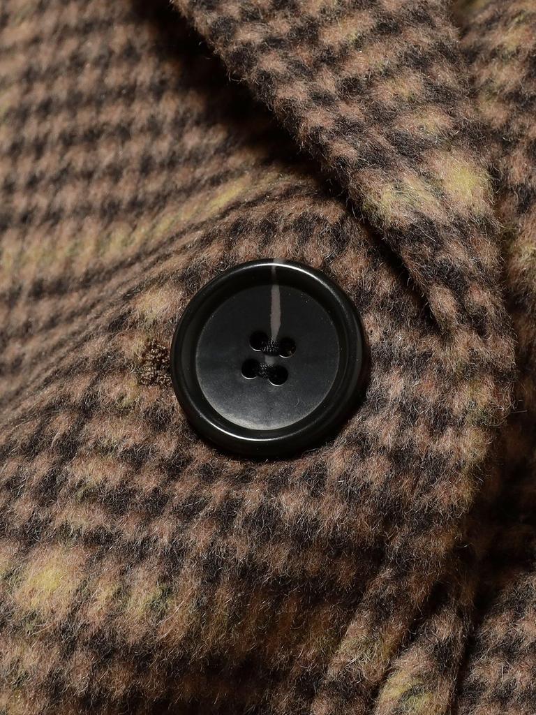 Ray Beams Women's Check Beaver Double-Breasted Half Coat, Brown 0