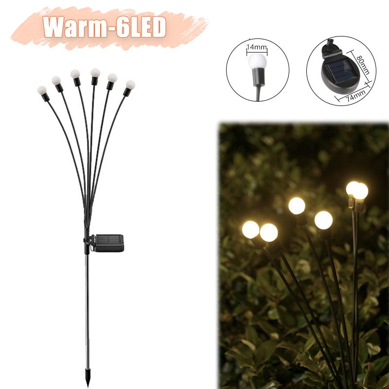 

6LED/8LED/10LED Solar Firefly Lights Starlight Swaying Garden Lights Landscape Decoration Ambiance Lights For Garden Patio Trail 1PC