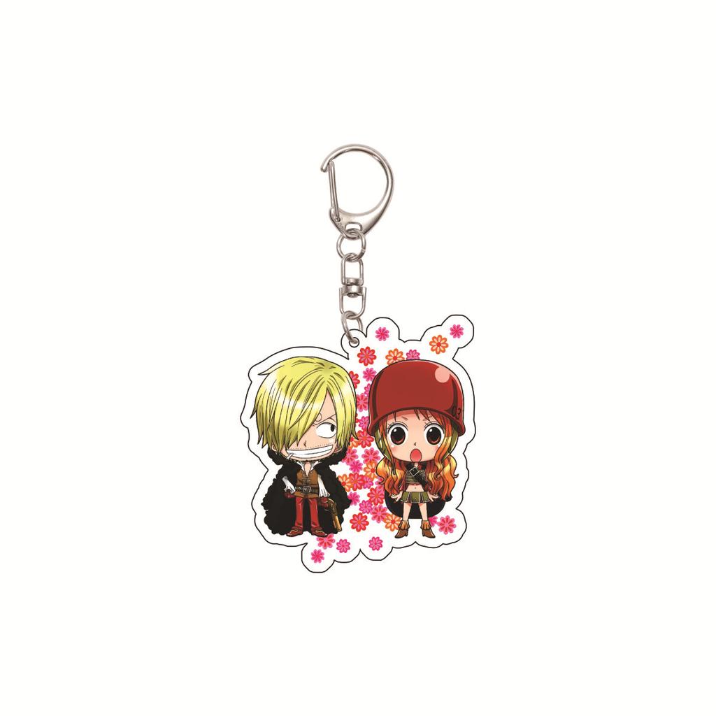 Anime One Piece keychain/clip with Chopper and Zoro Acrylic Keychain, Cartoon Acrylic Keychain Gift, Luffy Bag Keychain