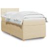 VidaXL Slat Bed Base with Mattress Cream 80x200 Cm Fabric 3289588