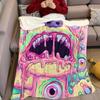 Pastel Zombie Monster Drip Printed Blanket Suitable for Sofas Beds Offices Travel Camping Chairs Warm Plush Blanket