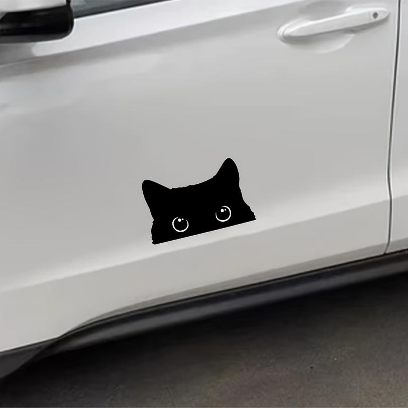 2PCS Cartoon Fun Black Cat Car Stickers Body Bumper Scratches Covering Decorative Stickers
