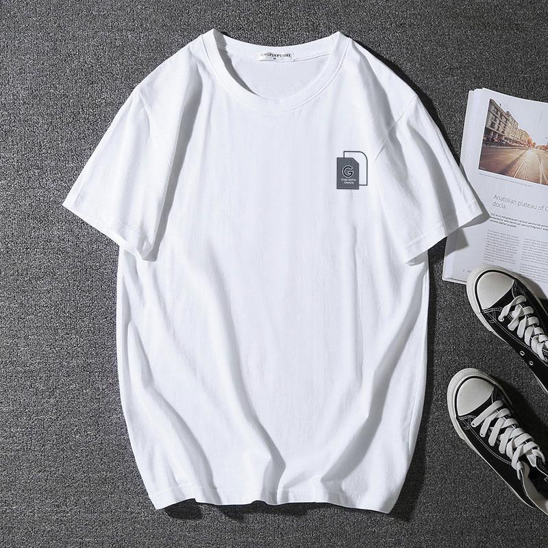 Men's Summer Casual Short Sleeve Men's Pure Cotton Breathable Plus Size T-shirt Men's Loose and Comfortable Round Neck Tee