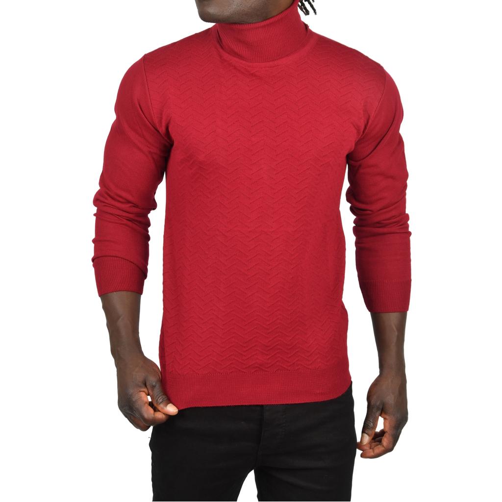 DeepSEA Zigzag Desenli Tam Balıkçı Yaka Dar Kesim Boğazlı Triko Kazak 2505497