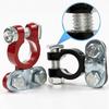 Battery Terminals Color Coded Set Top Post Connectors Clamps With Matching Anti Corrosion Felt Fiber Washers For Car Truck Vehicle Ship Boat Small