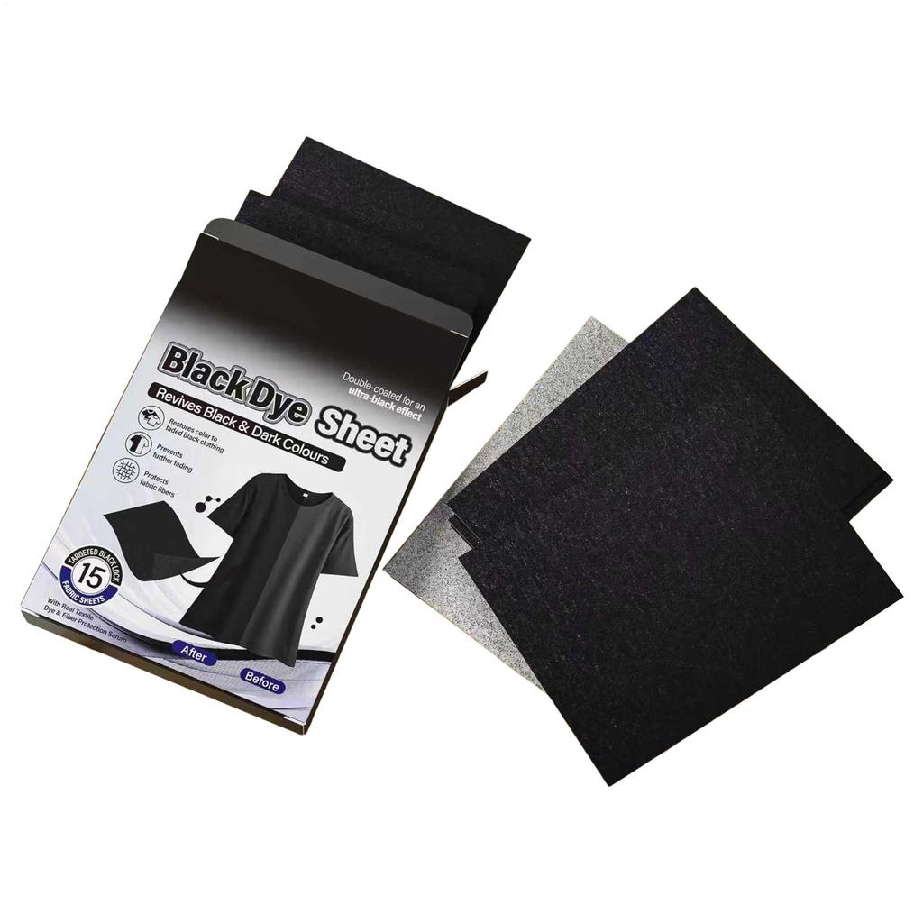 15 Pieces Black Clothing Dye Color Restorer Laundry Wash Sheets Fabric Renewal Kit for Jeans Shirts Socks Dark Garment Care