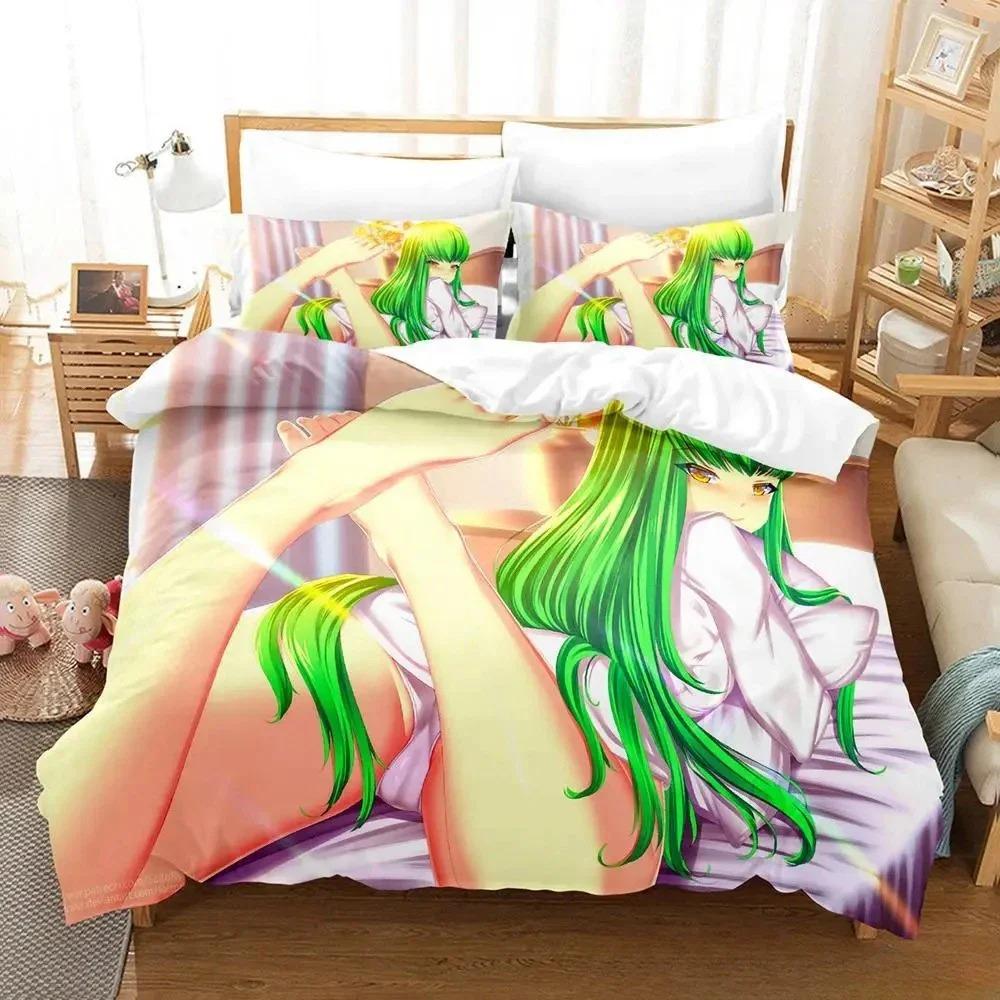 CODE GEASS 3D Printed Bedding Sets Luxury Duvet Cover Comforter Set Exquisite Bed Supplies Birthday Gift