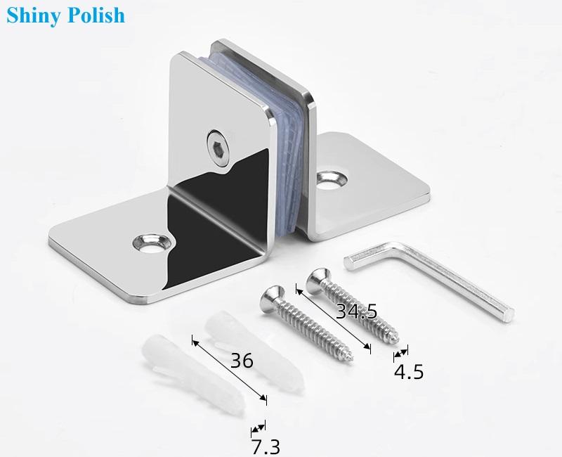 

2Pcs 304 Stainless Steel T Wall Mount Glass Bracket Clamp Bracket Rose Gold