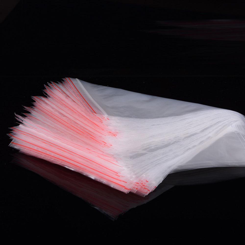 100pcs/pack Small Zip Lock Plastic Bag Reclosable Transparent Bag Shoe Bag Vacuum Bag Poly Clear Bags Thickness 0.05mm KTY