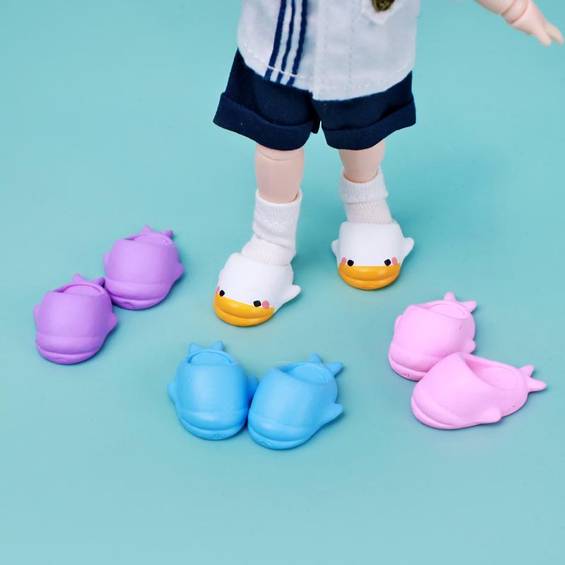 Pair Doll Duck Color Slippers Cute Accessories Bjd Shoes Decoration Detachable Material OB11 PVC 1 of 1/12 Entertaining Play Safe Kid Friendly Fun