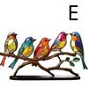 1PC Stained Metal Art Bird Ornament Birds Standing on Branch Ornaments for Home Decor Desktop Office Living Room Bedside Gifts