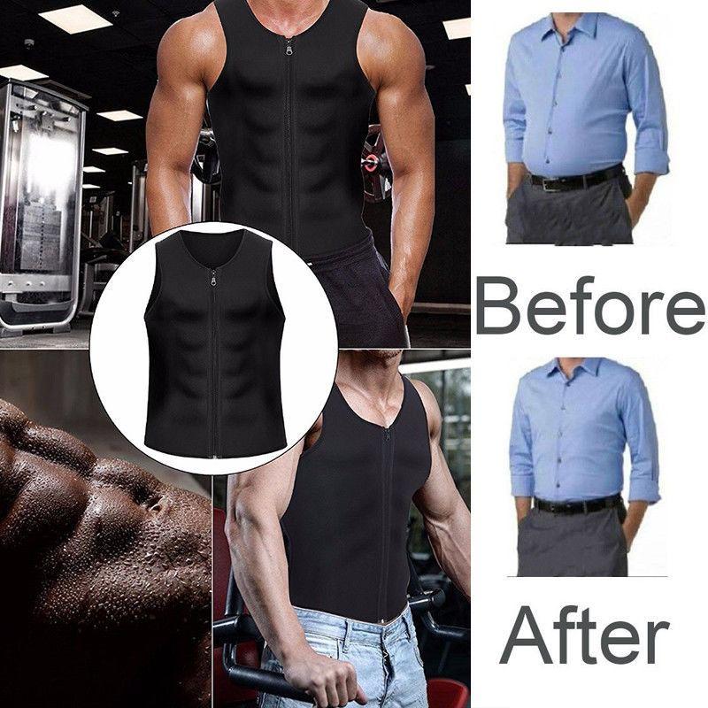 Versatile And Durable Men's Neoprene Body Shaper Sweat Sauna Vest For Weight Loss