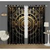 Metal Safe Cabinet Gate Aztec Pattern Curtain Fit Office Decor Bedroom Living Room Kitchen Balcony Window Decor 2 Panels