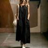 Women Sleeveless Maxi Dress Casual Loose Fit with Big Side Pockets Summer Dress