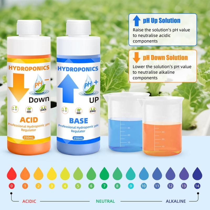 YAGO 250ml/100ML General Hydroponic pH Control kit with pH Meter Gift pH Up and Down Solution pH Regulator for Healthy Plants