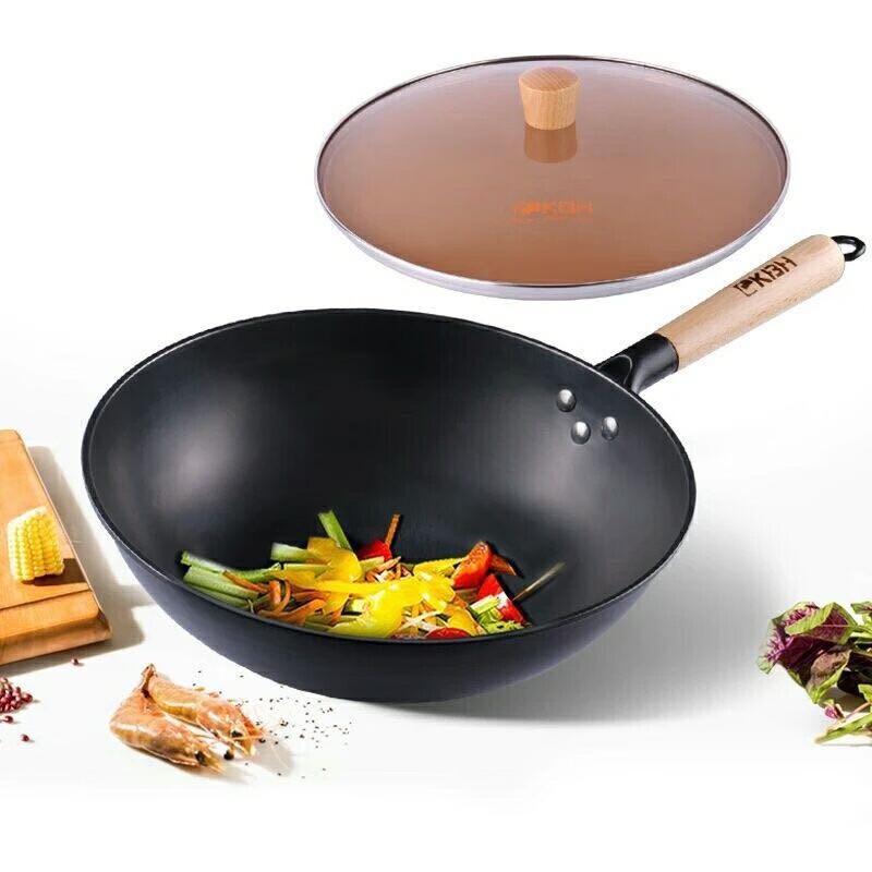 Kombach 32cm Non-Coated 304 Stainless Steel Wok