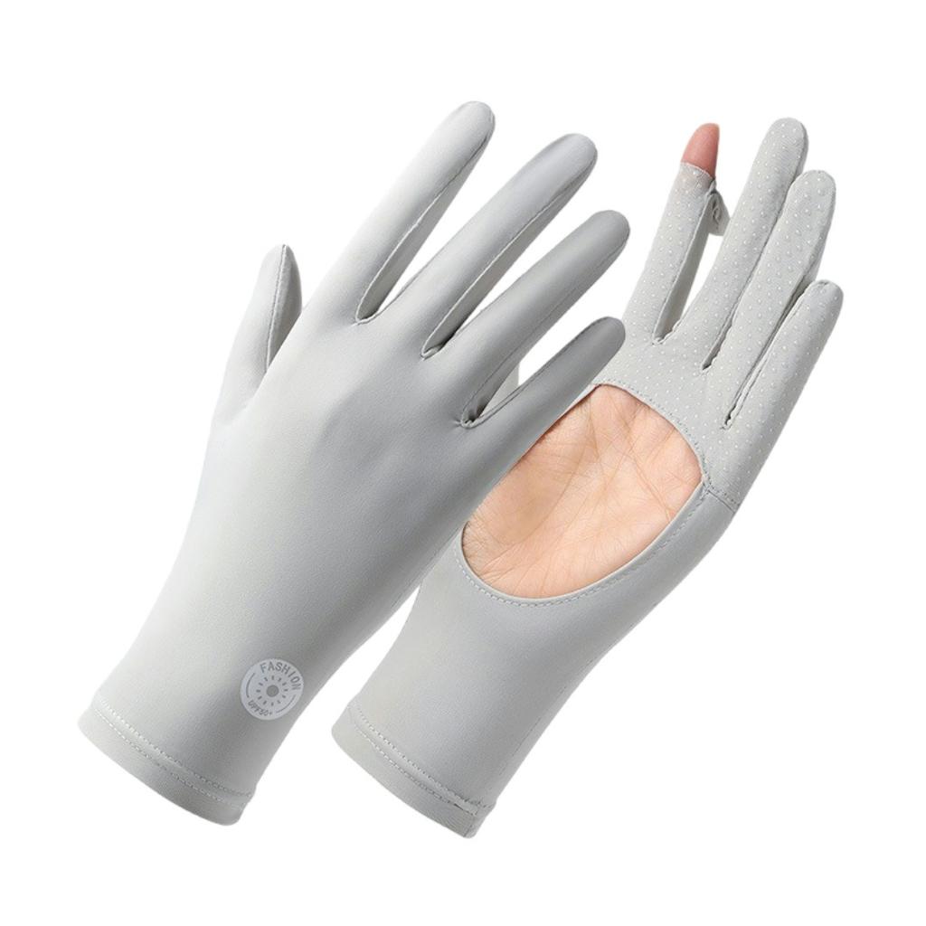 Sun Protection Gloves UV Resistant Palm Hollow Women's Ice Silk Outdoor Sports Cycling Touch Screen Thin