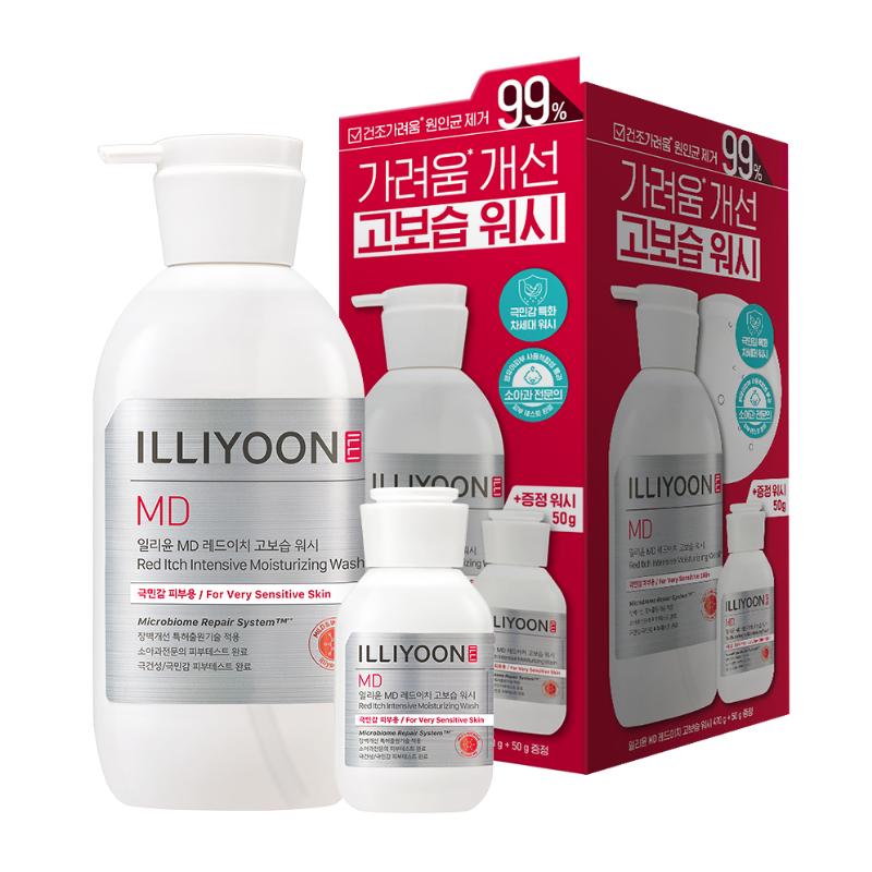ILLIYOON Red Itch High Moisture Wash Soothing Body Cleanser 470g Set (+50g Bonus Wash)