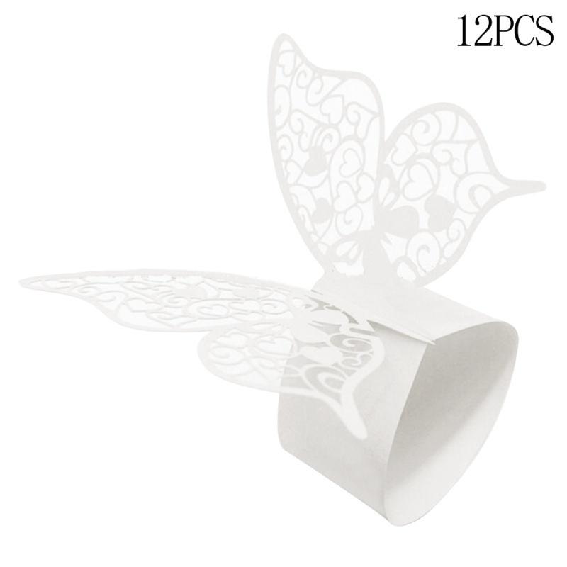 Pack of 12 Butterfly Paper Napkin Rings For Wedding Party Decoration