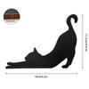 Cute Little Cat Stretched Out Door Corner Sign Cat Black Wooden Ornament Self-Adhesive Home Wall Doors Frame Decorations