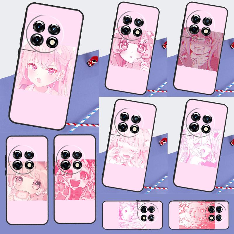 Pink Kawaii Anime Loli Cover For OnePlus 13 12 R 11 9 10 Pro 8T 9RT 10T OnePlus Nord CE 4 2 3 Lite N20 N30 Case