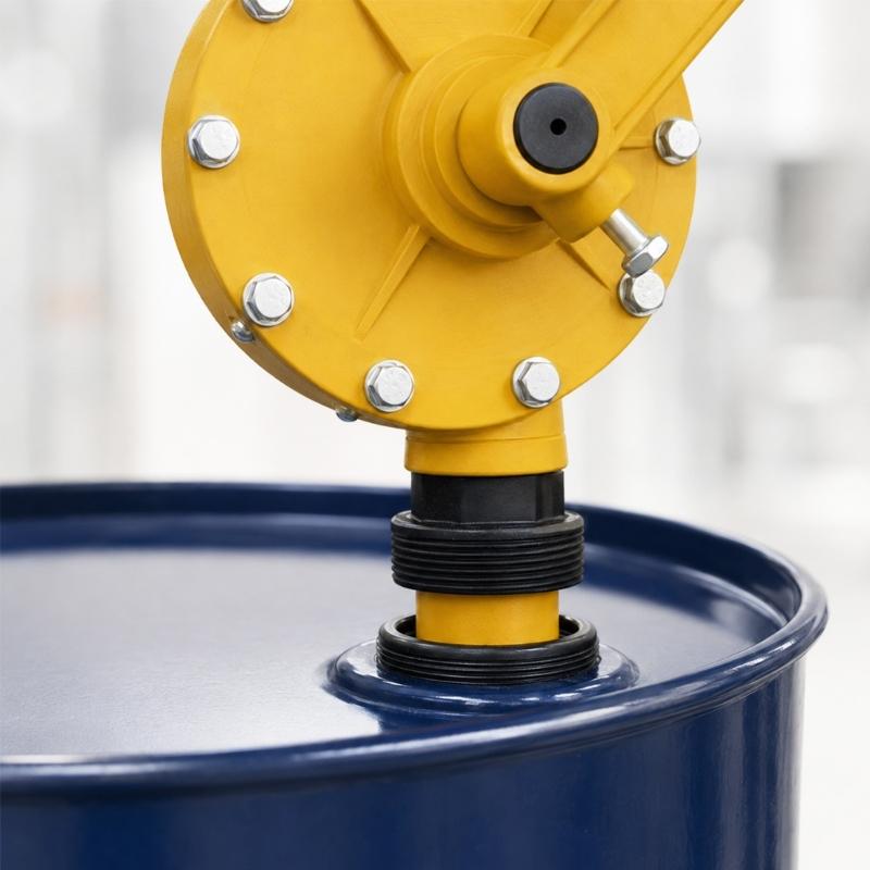 Hand Crank Drum Pump for 15 30 55 Gallon Drums, Manual Rotary Liquid Transfer Pump with 2 Inch Bung Mount for Maintenance Transfer and Storage Service