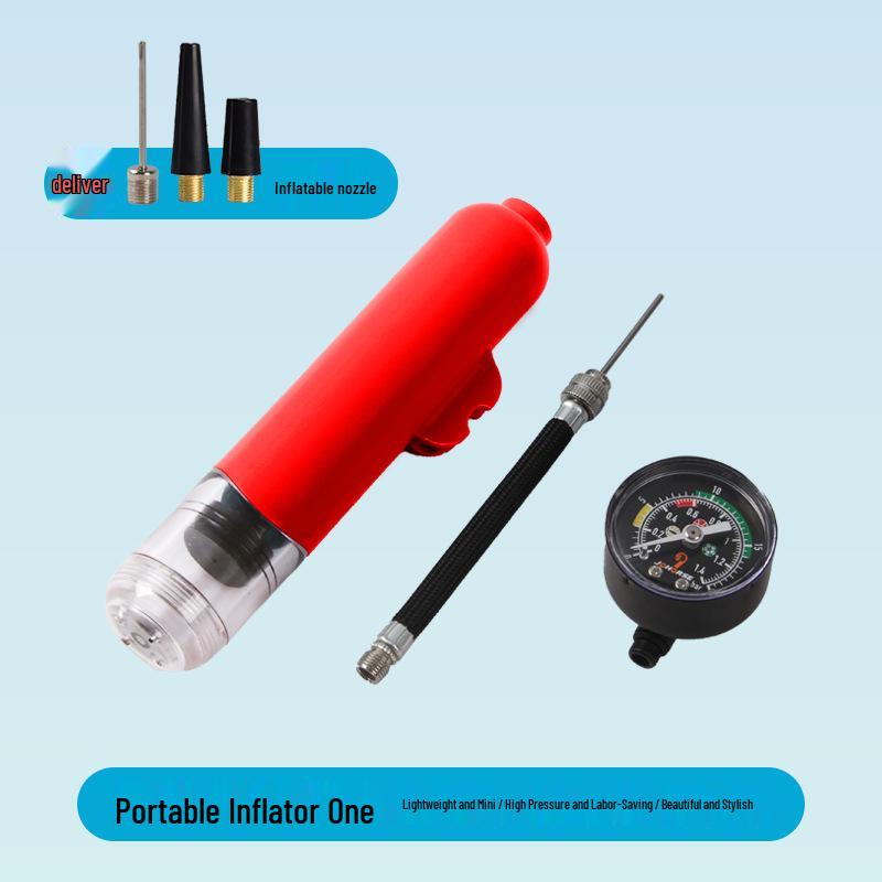 Dual-Purpose Inflator with Plastic Nozzle & Needle for Basketball, Football, Volleyball, Balloons, and Swim Rings