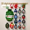 New Christmas Santa Claus Cat Print Round Neck Couple Hoodie