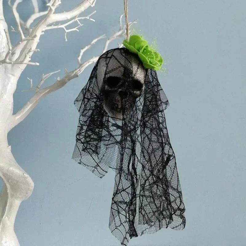 Terror Skull Hanging Ornaments Foam Skull Bride Clothes Bone Head Scene Layout Props Home Decorations Festival Party Supplies