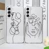 Abstract Line Face Aesthetic Clear Phone Case for Samsung Galaxy S24 S23 Ultra S22 Plus S21 FE S20 5G Soft Silicone Cover Fundas