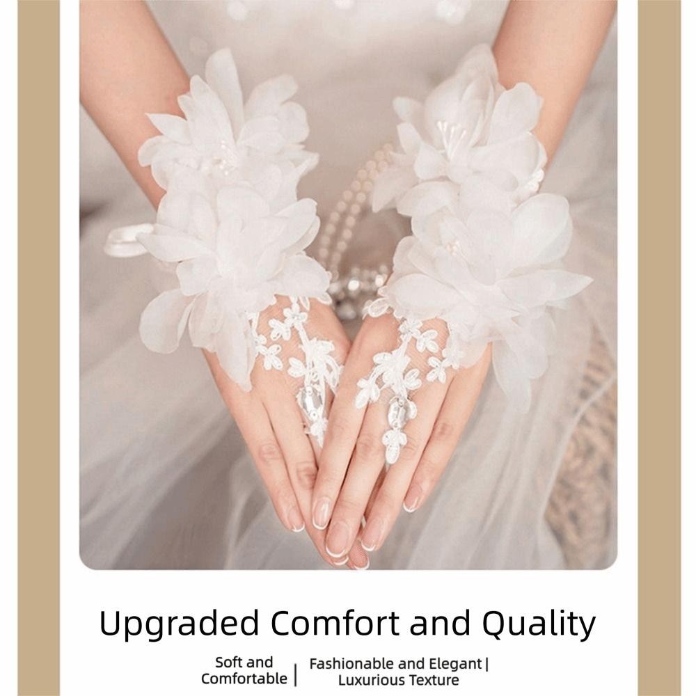 Fingerlose Spitze Fingerlose Handschuhe Elegante Hochzeits Handschuhe Brauthandschuhe Opernaufführung