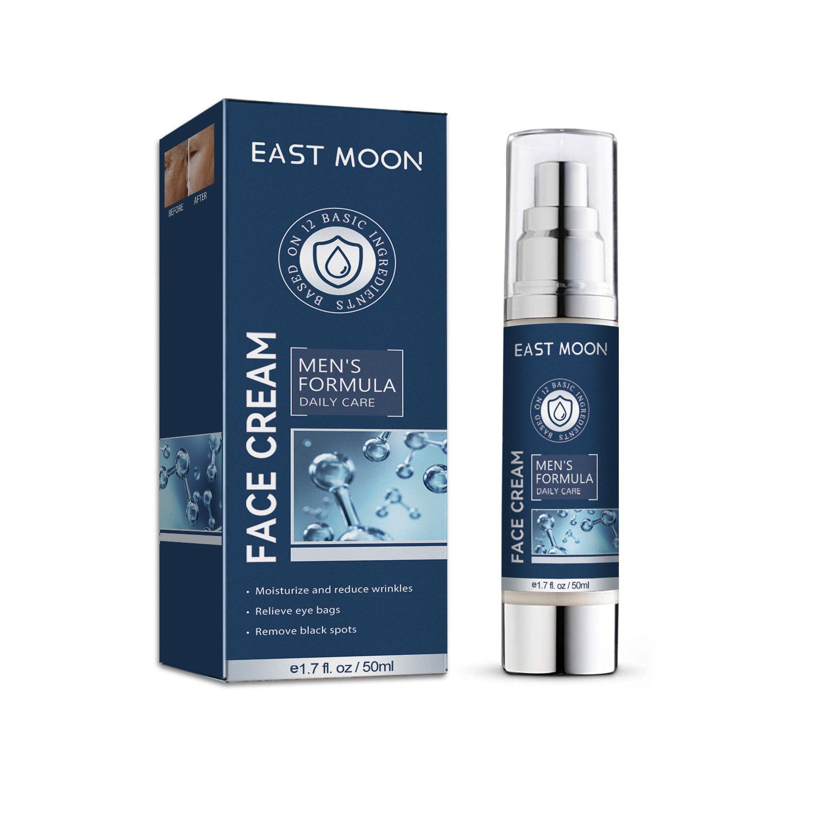 East Moon Men s Facial Moisturizing Cream 50ml, hydrating nourishing reduces fine lines& eye bags niacinamide & hyaluronic acid facial care cream