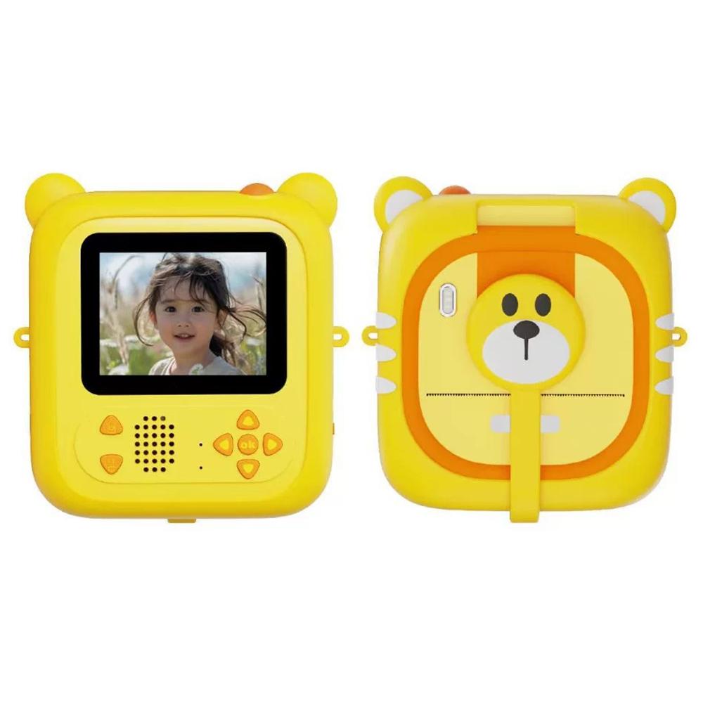 

D2 2.4 Inch Instant Print Camera for Kids HD Flip Lens Colorful Photo Printing Video Recorder Yellow