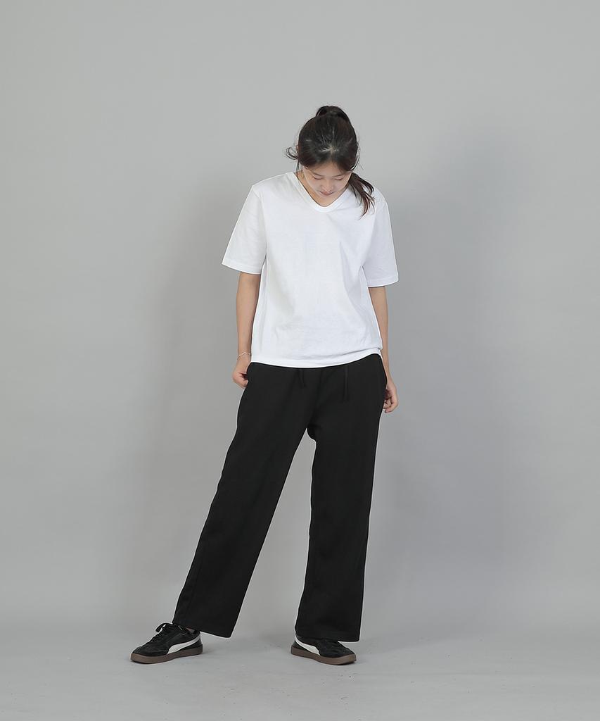 SAINTCREW Soft Elastic Waist Wide Pants Esb-384 Black