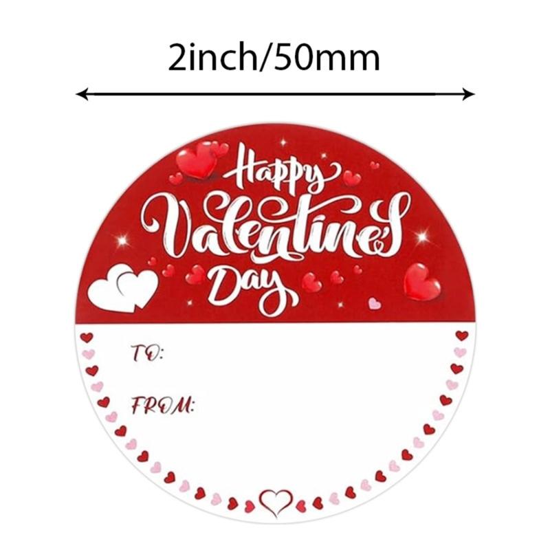500 Stück Valentinstag Siegelaufkleber 50mm Beschreibbare Runde Siegelaufkleber Selbstklebendes Verpackungsetikett für Umschlagkarte