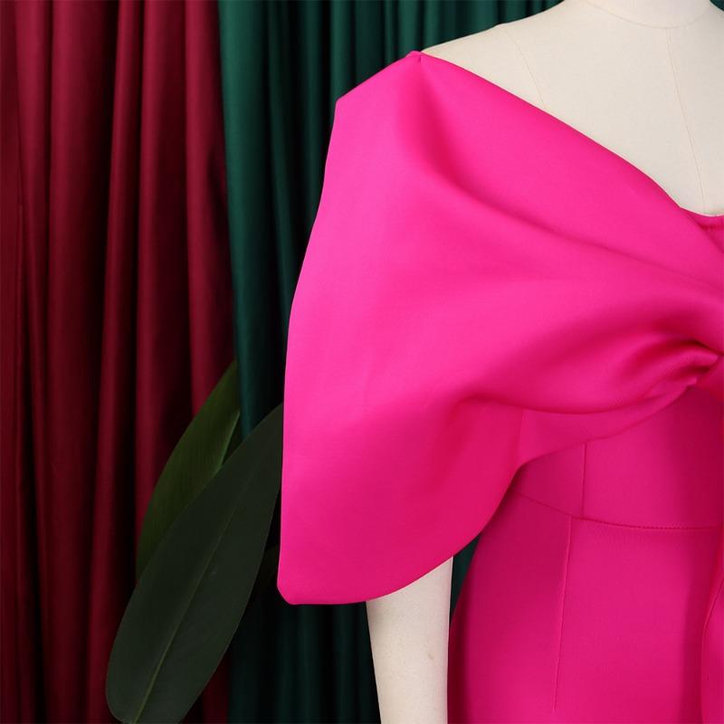 Womens Off Shoulder Big Bow Purple Bodycon Midi Dress Elegant Party Cocktail Dress